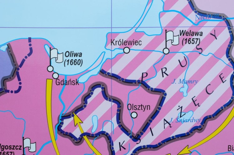 Rzeczpospolita Polska w latach 1648-1764. Szkolna mapa ścienna. Fragment 2