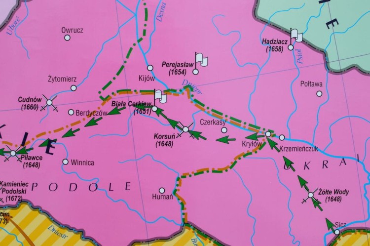 Rzeczpospolita Polska w latach 1648-1764. Szkolna mapa ścienna. Fragment 4