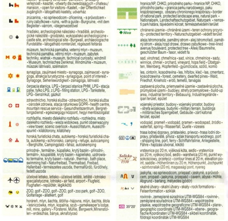 Góry Szczawnickie i Kremnickie / Stiavnicke, Kremnicke Vrchy. Mapa turystyczna 229 wydawnictwa Shocart. Legenda 2