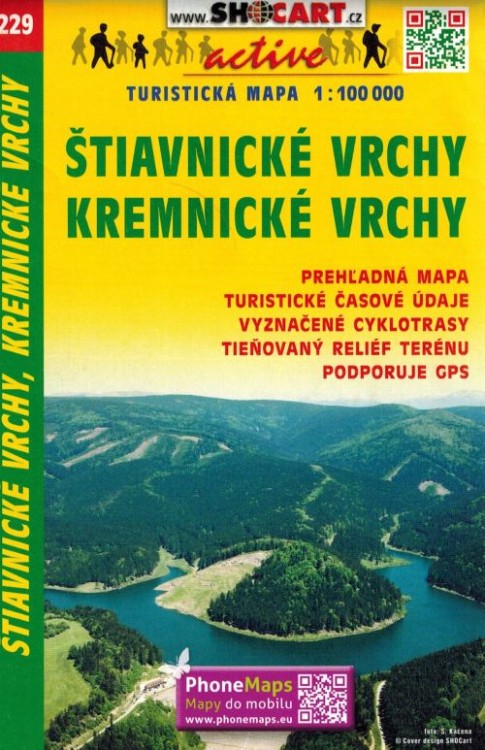Góry Szczawnickie i Kremnickie / Stiavnicke, Kremnicke Vrchy. Mapa turystyczna 229 wydawnictwa Shocart. Okładka