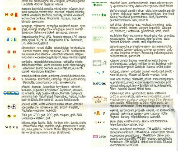 Beskidy, Ostravsko, Beskid Śląsko-Morawski. Mapa turystyczna 223 wydawnictwa Shocart. Legenda 2