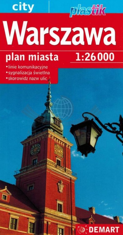 Warszawa 1:26 000. Laminowana mapa / Plan miasta wydawnictwa Demart. Okładka