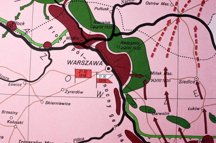 Rzeczpospolita Polska w latach 1918-1939. Mapa ścienna