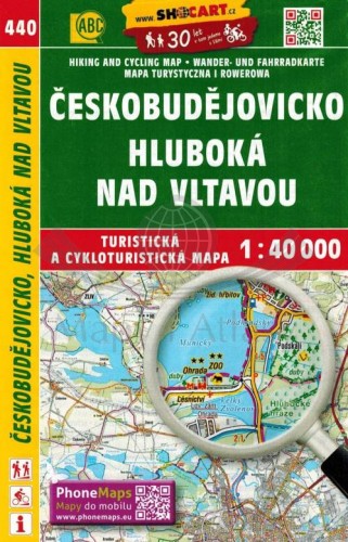 Czeskie Budziejowice / Ceskobudejovicko, Hluboka nad Vltavou. Mapa turystyczna 440 wydawnictwa Shocart. Okładka
