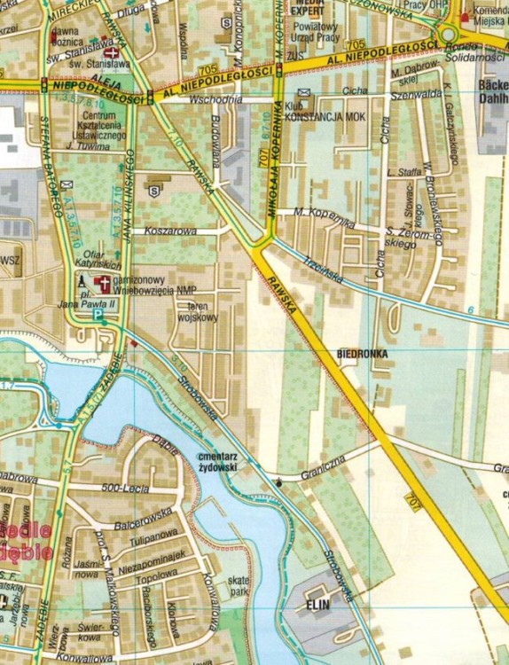 Piotrków Trybunalski +4. Skierniewice, Bełchatów, Rawa Mazowiecka, Tomaszów Mazowiecki. Mapa / Plan miasta wydawnictwa Demart. Fragment 2