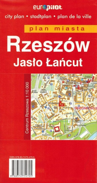Rzeszów, Jasło, Łańcut. Mapa / Plan miasta wydawnictwa Euro Pilot. Okładka 2