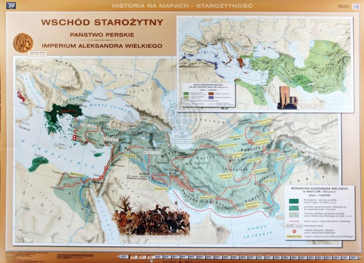 Wschód Starożytny, Państwo Perskie, Imperium Aleksandra Wielkiego  Świat hellenistyczny. Mapa ścienna (2).jpg