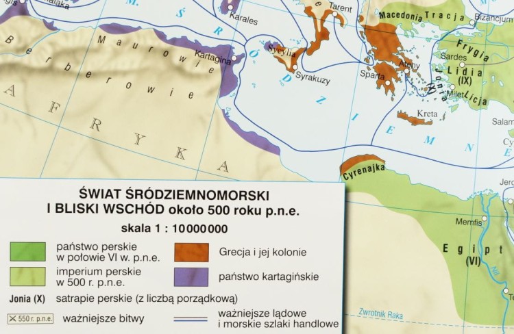 Wschód Starożytny, Państwo Perskie, Imperium Aleksandra Wielkiego  Świat hellenistyczny. Mapa ścienna (4).JPG