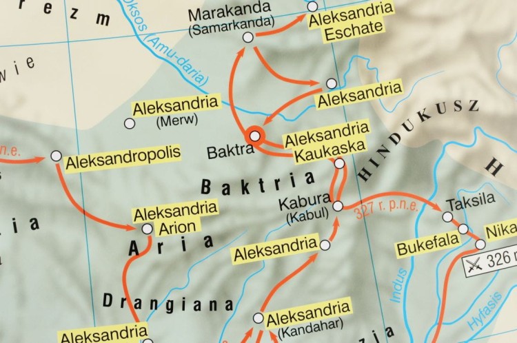 Wschód Starożytny, Państwo Perskie, Imperium Aleksandra Wielkiego  Świat hellenistyczny. Mapa ścienna (7).JPG
