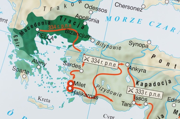 Wschód Starożytny, Państwo Perskie, Imperium Aleksandra Wielkiego  Świat hellenistyczny. Mapa ścienna (9).JPG