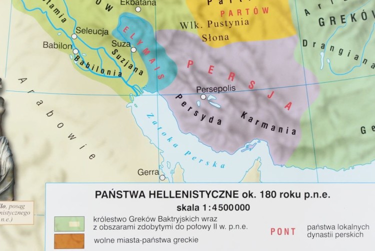Wschód Starożytny, Państwo Perskie, Imperium Aleksandra Wielkiego  Świat hellenistyczny. Mapa ścienna (14).JPG