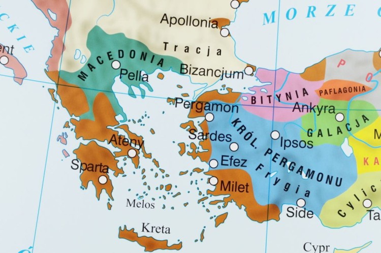 Wschód Starożytny, Państwo Perskie, Imperium Aleksandra Wielkiego  Świat hellenistyczny. Mapa ścienna (15).JPG