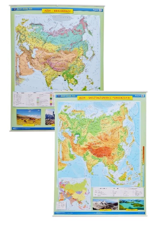 Azja. Dwustronna mapa ścienna