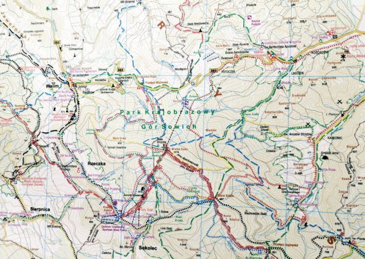 Ziemia Kłodzka 1:50 000. Mapa ścienna. Fragment 2