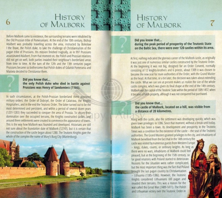 Malbork. Przewodnik / Guidebook. Wersja angielska wydawnictwa Galileos. Przykładowe strony 1