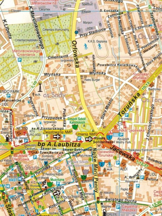 Inowrocław i okolice. Plan miasta / Mapa turystyczna wydawnictwa Galileos. Fragment 1