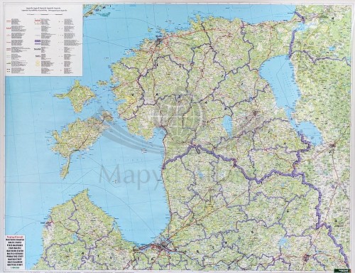 Kraje bałtyckie 1:400 000 / Litwa, Łotwa, Estonia. Dwustronna mapa ścienna drogowa. Strona 1