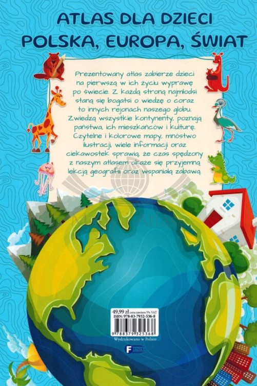 Polska, Europa, Świat. Atlas dla dzieci. Okładka tył