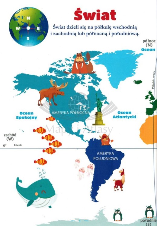 Polska, Europa, Świat. Atlas dla dzieci. Przykładowa strona 1