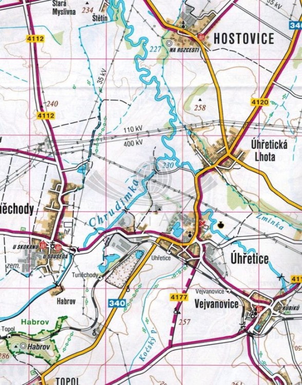 Pardubicko, Chrudimsko. Mapa turystyczna 448 wydawnictwa Shocart. Fragment 1