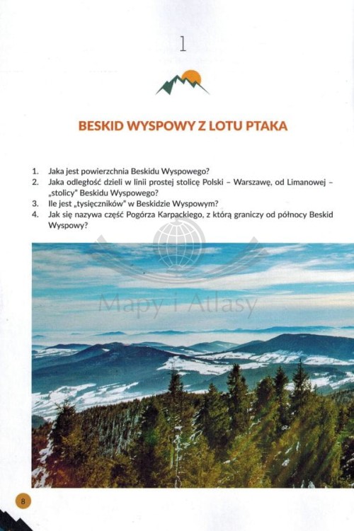 Beskid Wyspowy. 555 zagadek o Beskidzie Wyspowym wydawnictwa Bezdroża. Przykładowa strona 1