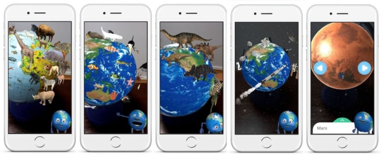 Aplikacja Multi Globe AR - przykłady