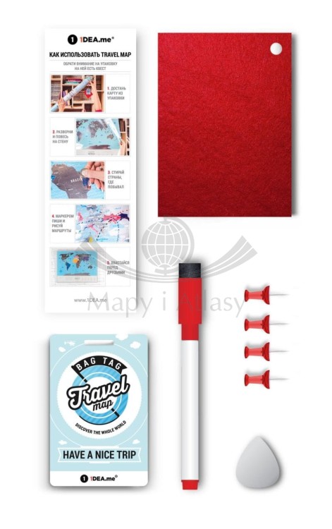 Świat. Mapa zdrapka Travel Map Silver World. Dodatki