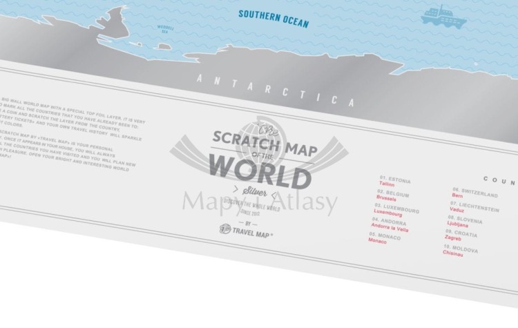 6.Świat. Mapa zdrapka Travel Map Silver World. Fragment 5