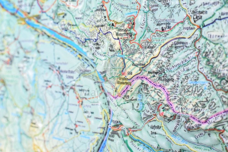 Czeska i Saksońska Szwajcaria, Łabskie Piaskowce, Góry Łużyckie. Mapa plastyczna (trójwymiarowa). Fragment 7