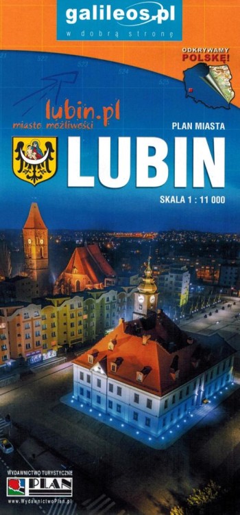 Lubin / Powiat lubiński. Mapa / Plan miasta wydawnictwa Galileos. Okładka