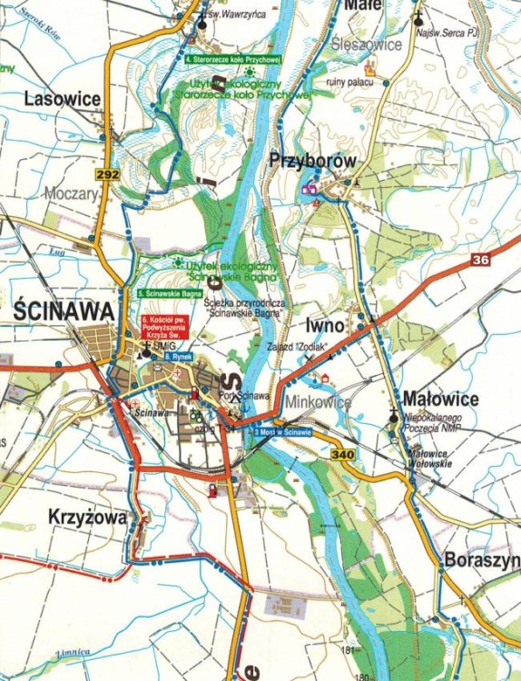 Lubin / Powiat lubiński. Mapa / Plan miasta wydawnictwa Galileos. Mapa powiatu - fragment