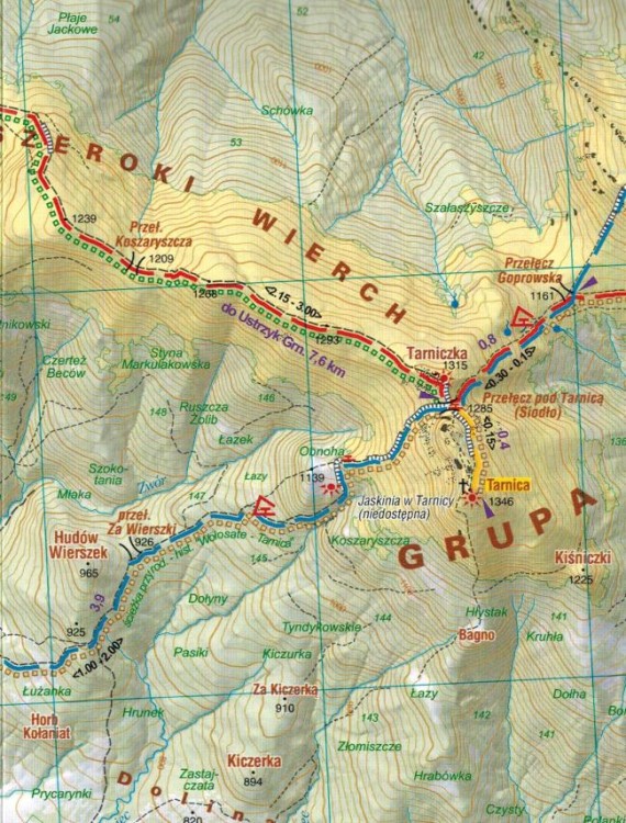 Bieszczady - połoniny 1:25 000. Mapa turystyczna wydawnictwa Galileos. Fragment 1