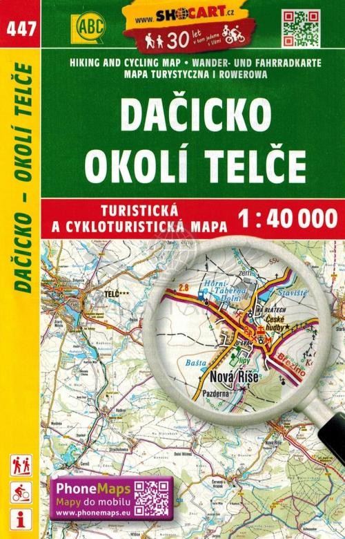 Dacicko, okolice Telcza / Dacicko, okoli Telce. Mapa turystyczna 447. Shocart