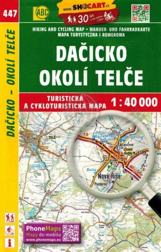 Dacicko, okolice Telcza / Dacicko, okoli Telce. Mapa turystyczna 447 wydawnictwa Shocart. Okładka