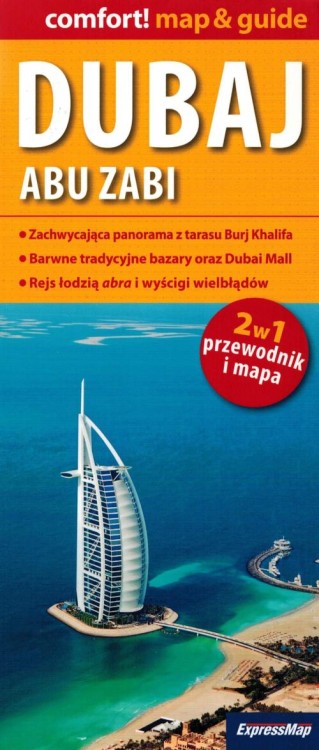 Dubaj i Abu Zabi. Laminowana mapa / Plan miasta + Miniprzewodnik wydawnictwa ExpressMap. Okładka