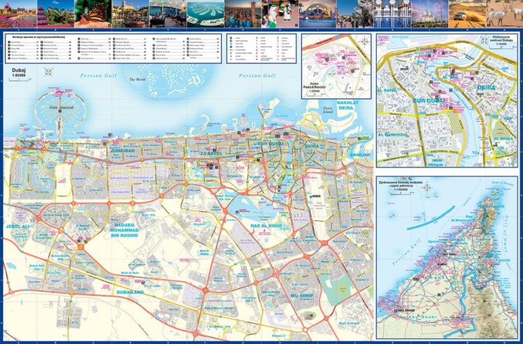 Dubaj i Abu Zabi. Laminowana mapa / Plan miasta + Miniprzewodnik wydawnictwa ExpressMap. Druga strona