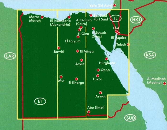 Egipt 1:800 000. Mapa samochodowa wydawnictwa Freytag & Berndt. Zasięg