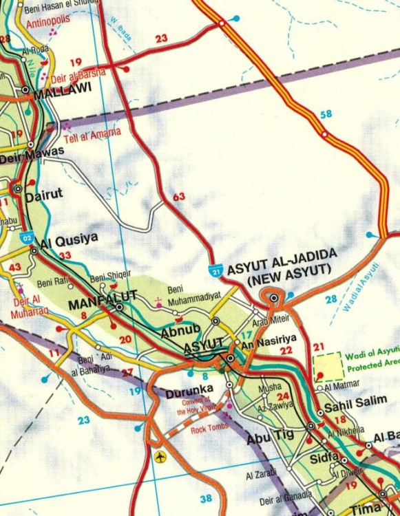 Egipt 1:800 000. Mapa samochodowa wydawnictwa Freytag & Berndt. Fragment 1