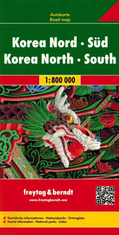 Korea Północna i Południowa 1:800 000. Mapa samochodowo-turystyczna wydawnictwa Freytag & Berndt. Okładka