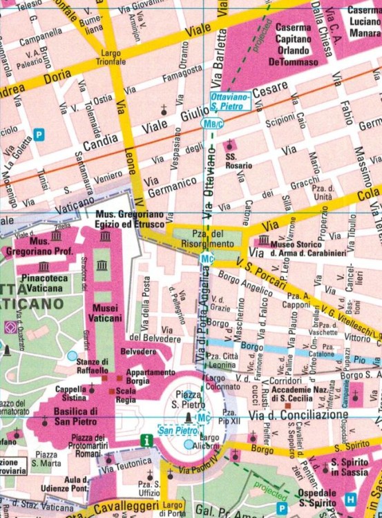 Rzym 1:10 000. Mapa turystyczna / Plan miasta wydawnictwa Freytag & Berndt. Fragment 1