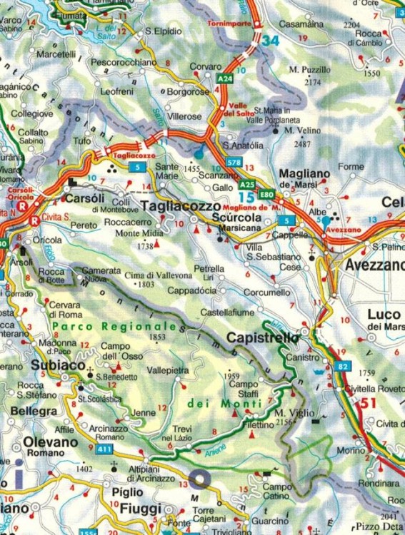 Rzym 1:10 000. Mapa turystyczna / Plan miasta wydawnictwa Freytag & Berndt. Mapa granic miasta - fragment