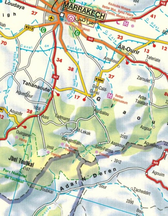 Maroko 1:800 000. Mapa samochodowo-turystyczna wydawnictwa Freytag & Berndt. Fragment 1