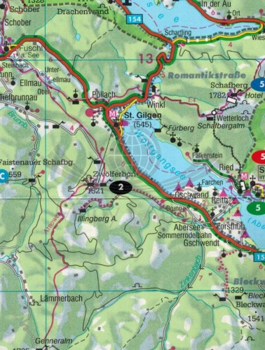 Salzkammergut. Laminowana mapa samochodowa wydawnictwa Freytag & Berndt. Fragment 1