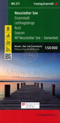 Neusiedler See, Eisenstadt, Leithagebirge, Rust, Sopron, Seewinkel Nationalpark. Mapa turystyczna WK 271 wydawnictwa Freytag & Berndt. Okładka
