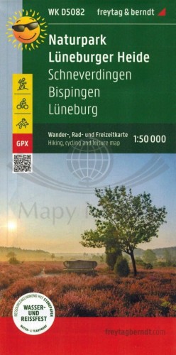 Naturpark Luneburger Heide. Wodoodporna mapa turystyczna WK D5082 wydawnictwa Freytag & Berndt. Okładka