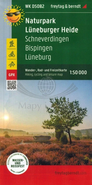 Naturpark Luneburger Heide. Wodoodporna mapa turystyczna WK D5082 wydawnictwa Freytag & Berndt. Okładka