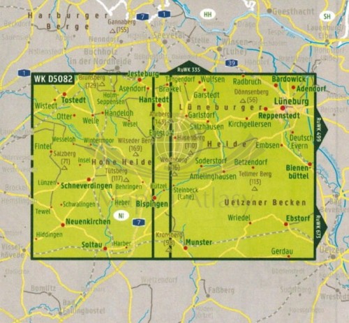 Naturpark Luneburger Heide. Wodoodporna mapa turystyczna WK D5082 wydawnictwa Freytag & Berndt. Okładka tył