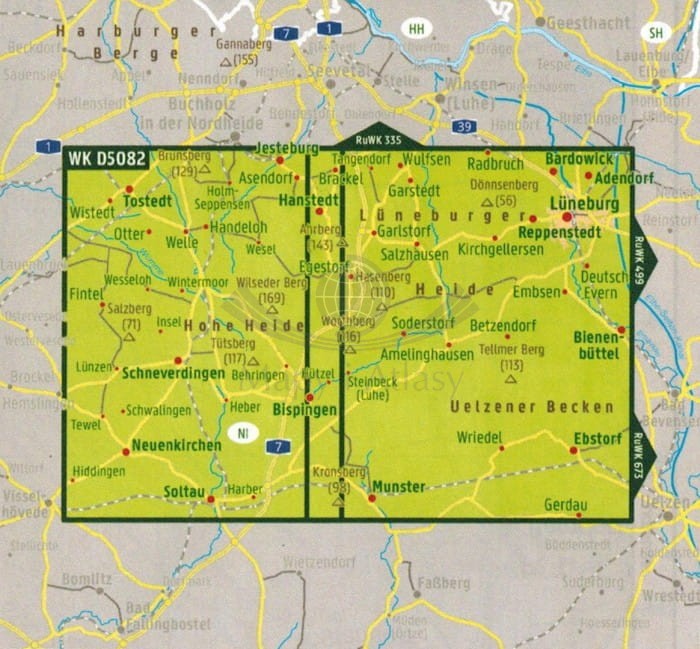 Naturpark Luneburger Heide. Wodoodporna mapa turystyczna WK D5082 wydawnictwa Freytag & Berndt. Okładka tył