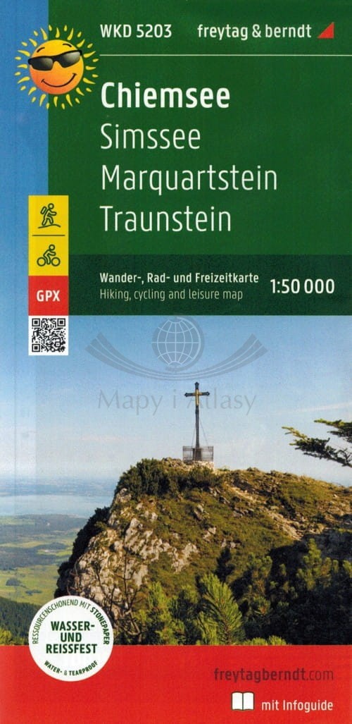 Chiemsee, Simssee, Marquartstein, Traunstein. Wodoodporna mapa turystyczna WKD 5203. Freytag & Berndt