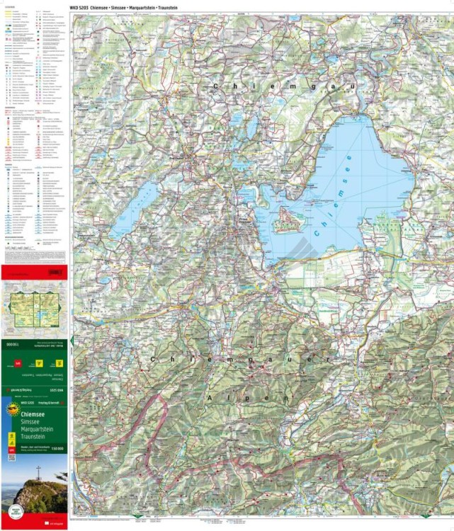 Chiemsee, Simssee, Marquartstein, Traunstein. Wodoodporna mapa turystyczna WKD 5203 wydawnictwa Freytag & Berndt. Pierwsza strona